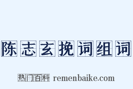 陈志玄挽词组词是什么意思的图片